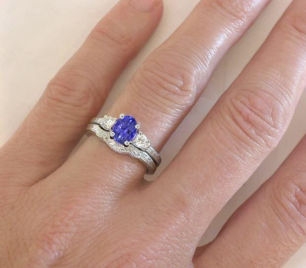 Blue tanzanite engagement rings