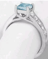 Lucida Basket with Princess Cut Aquamarine Engagement Rings