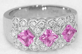 Princess Cut Pink Sapphire Ring