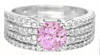 Diamond and pink sapphire engagement ring