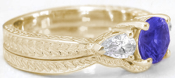 Tanzanite engagement rings yellow gold