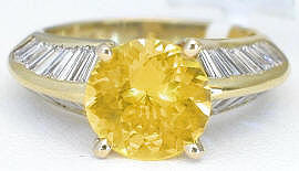 Yellow Sapphire Rings in Yellow Gold