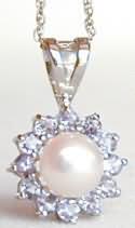 Pearl and Tanzanite Ballerina pendant