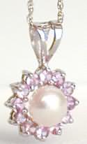 Pearl and Pink Sapphire Ballerina pendant