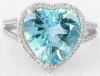 Heart Shaped Aquamarine Ring in 14k Gold