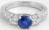 Sapphire Rings. Blue sapphire and diamond ring.