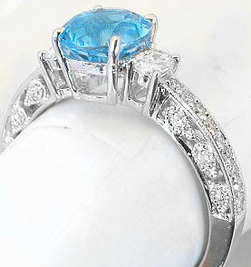 wedding ring blue topaz and diamonds