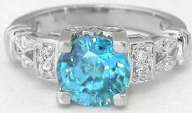 blue zircon rings
