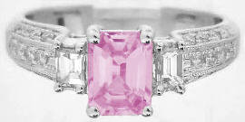 Unheated Pink Sapphire Ring