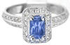 Radiant Cut Blue Sapphire Ring