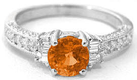 Orange Sapphire Ring