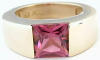 2.8 carat Pink Tourmaline Ring in 14k yellow gold