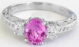 Antique Style Pink Sapphire Engagement Rings
