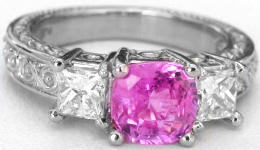 2.21 ctw Cushion Cut Pink...