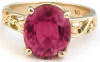 Nigerian pink tourmaline ring