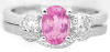 3 stone Pink and White Sapphire Ring
