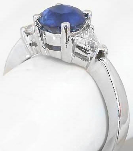 sapphire and diamond ring. Trillion Diamond Ring from