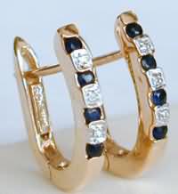 Sapphire and Diamond Earrings at a discount