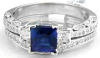 antique vintage blue sapphire engagement ring