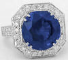 Large Sapphire and Diamond Engagement Ring