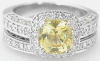 Yellow Sapphire Engagment Ring Set