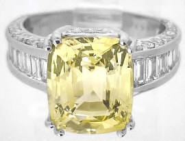 Yellow Sapphire Diamond Ring