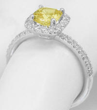 Yellow Sapphire Diamond Rings in 14k Gold