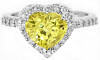Heart Shaped Yellow Sapphire and Diamond Ring