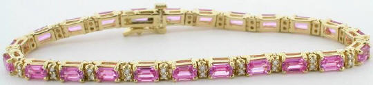 Pink Sapphire and Diamond Bracelet