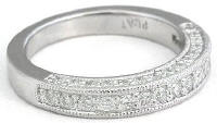 0.73 carat Bead Set Diamond Anniversary Band in Platinum
