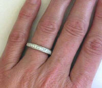 0.73 carat  Bead Set Diamond Anniversary Band Ring in Platinum