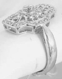 0.26 ctw Ornate Diamond Ring in 18k white gold