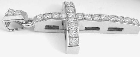 Men's 1.85 ctw Men's Diamond Cross Pendant in 14k white gold