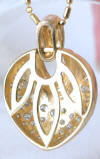 Back Gallery of Pave Diamond Pendant. in 14k yellow gold