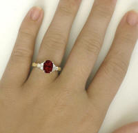 Yellow Gold Garnet Rings in 14k yellow gold
