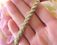 7 inch 2.5 carat Real Diamond Tennis Bracelet in Heavy Two-Tone 14k white and yellow gold