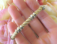 Fancy 2 carat Real Diamond Bracelet in Two Tone 14k white and yellow gold