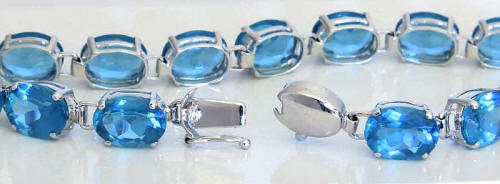 Swiss London Blue Topaz Bracelet in 14k white gold