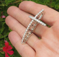 Men's Real Diamond Cross Pendant in 14k white gold