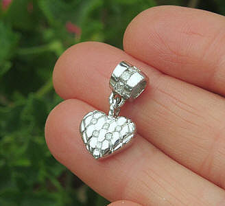 Real Diamond Heart Pendant in solid 14k white gold for sale