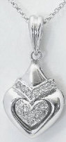 Diamond Heart Pendant in 14k white gold