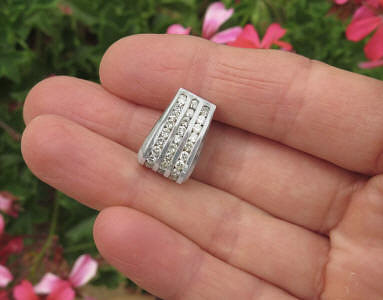 1 carat Genuine Diamond Slide Fashion Pendant in real 14k white gold for sale