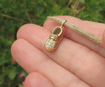 Unisex Real Diamond Baby Charm Pendant in 18k yellow gold