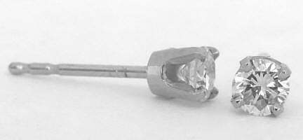 0.31 carat Genuine Diamond Stud Earrings in 14k white gold for sale