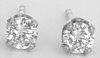 Real Diamond Stud Earrings in solid 14k white gold- round diamonds