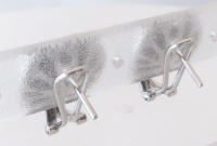 Heart Black Diamond Earrings in 14k white gold