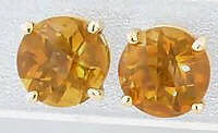 3.6 ctw Citrine Stud Earrings in 14k yellow gold