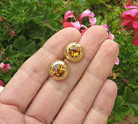 Citrine Gemstone Stud Earrings in 14k yellow gold