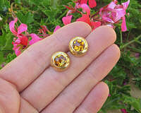 8mm Round Citrine Stud Earrings in 14k yellow gold
