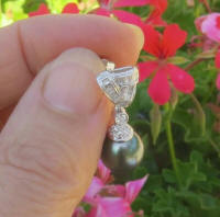 Tahitian Pearl Drop Earrings in 18k white gold